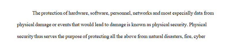 Project assignment is to have you do more research on the physical security topic.