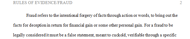 Research one RECENT fraud case and chart the evidence in an Evidence Chart