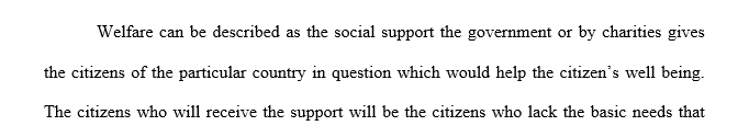 do a detail research about welfare vs charity.