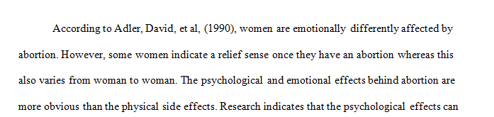 5 paragraphs on cause and effect psychological effects of having an abortion