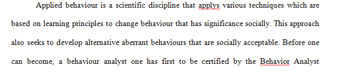 Applied behavior analysis is a rapidly growing area of learning psychology.