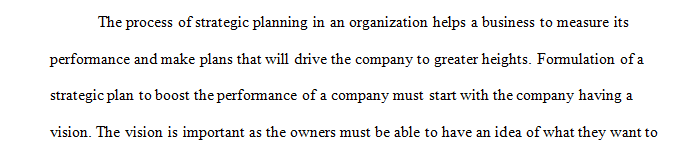 Chapter 3 discusses various aspects of strategic planning