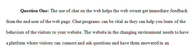 Chat programs are increasingly being used on the web.