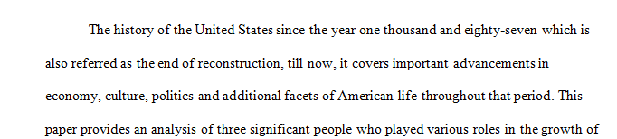 Choose three important people or events in American history through the readings of weeks 1-4 .