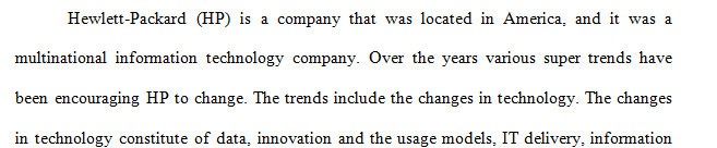 Complete the Hewlett-Packard Case Study Analysis.