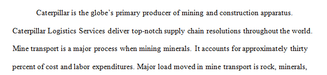 Consider the logistics involved in transporting product for Caterpillar Mining Equipment in out of South Korea.