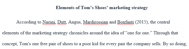 Define the elements of Tom’s Shoes’ marketing strategy. Do you believe new product lines should be added to the company’s portfolio?