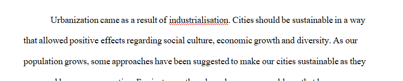 Describe in detail THREE environmental issues caused by large cities.