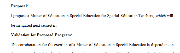 Develop a Proposal for a Professional Development Program for Special Education Teachers