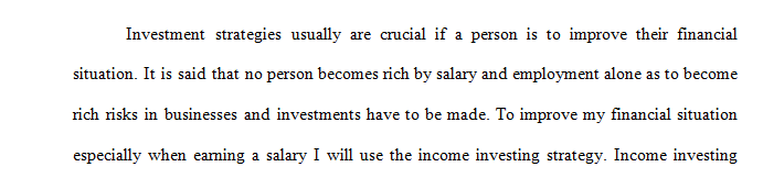 Develop a personal and household investment plan.