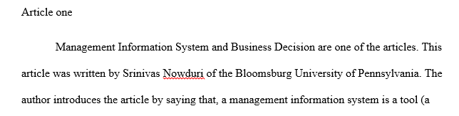 Discuss at least 3 different concepts presented in the articles. As an IT professional how would you apply the three (3) concepts you identified.