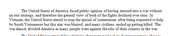 Essay comparing and contrast about Vietnam war  