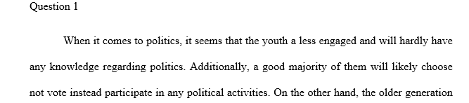 Examine the political differences between young people and older adults. What might account for these differences?