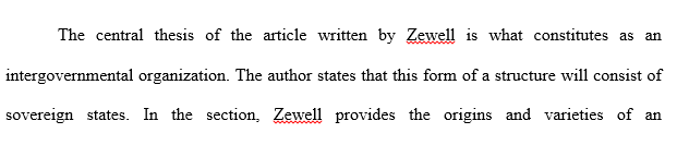 Explain what Zewei's article from the week 4 reading was all about. Be sure to identify the thesis and conclusions.