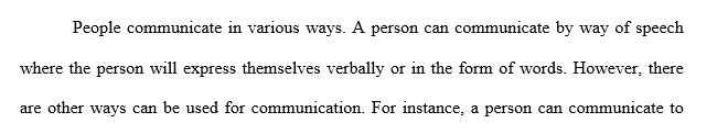 How do people communicate? Provide examples of verbal and nonverbal communication. How do you communicate nonverbally?