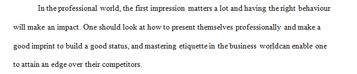 How professional etiquette can impact professional relationships. Consistently displaying proper etiquette is a reflection of one’s organization