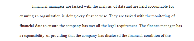 Imagine that you have completed an internship in the finance division of a technology corporation.