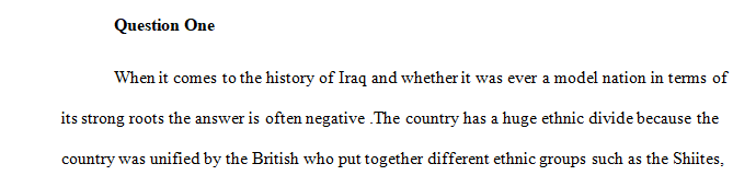 In which respect does Iraq have very shallow roots as a nation