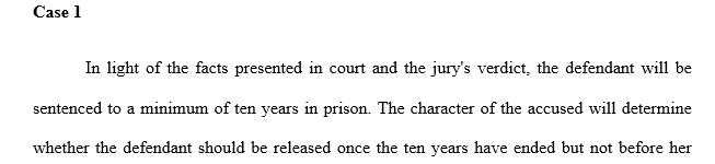 Indicate the sentence you granted each offender and in two full paragraphs explain your sentence. In your response/post seek to identify 