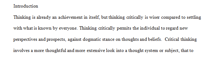 Prepare a 700-word memo to yourself on critical thinking