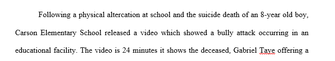 Research an incidence or situation in the United States. Clearly explain the incident the issues involved and the stress impact on children and family.