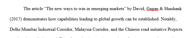 Review article 'New ways to win in Emerging Market. Briefly summarize the article