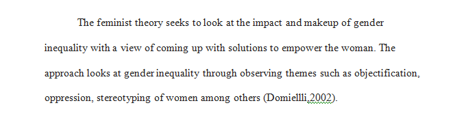 Submit video of yourself discussing the client from the perspective of feminist theory. 