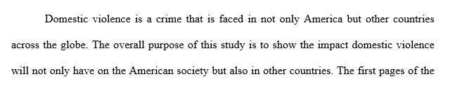 This assignment measures your knowledge of comparative domestic violence (DV) between present-day American society to that of four other cultures.