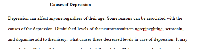 View the following short video that shows one theory of what causes depression