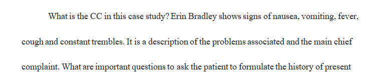 What are important questions to ask the patient to formulate the history of present illness and what did the patient tell you