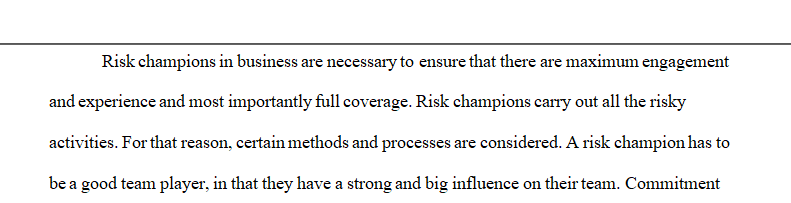 What are some of the methods and processes that should be considered in becoming a risk champion