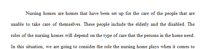 What roles do nursing homes play in providing rehabilitation and extended care for functionally disabled persons