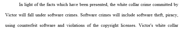 What white-collar crimes if any did Victor and John commit? Explain each individual's crime separately.