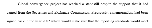 Where does this global convergence project stand? What changes have been made to US GAAP to be more in line with IFRS?