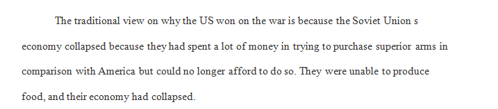 Why did the USA “win” the Cold War so suddenly at the end of the 1980s