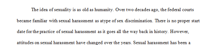 Write a paper on how society has changed its attitude towards sexual harassment throughout the years