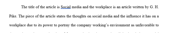 respond in 5 to 7 sentences to the statement below and opinion on social media and the workplace.