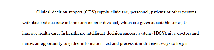 A Paper critique on Decision Support system in/for health care