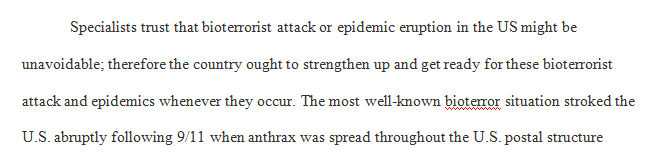 After reading "Bioterror: Anthrax, Influenza, and the Future of Public Health Security