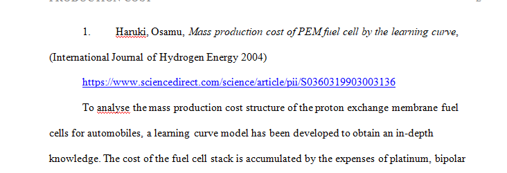 As a group, find at least four (4) academically reviewed articles on production cost.