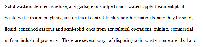 Batteries uses in solid waste 