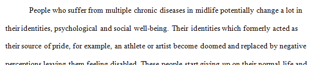 Consider the points in the article that show how having multiple chronic illnesses in midlife potentially changes people's role identities