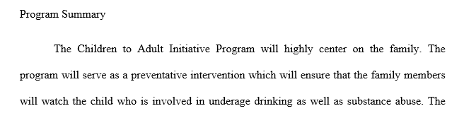 Create a Community Initiative Program that will attempt to reduce and prevent juvenile delinquency in Centervale.