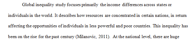 Describe the trend in global inequality over the course of the last century.