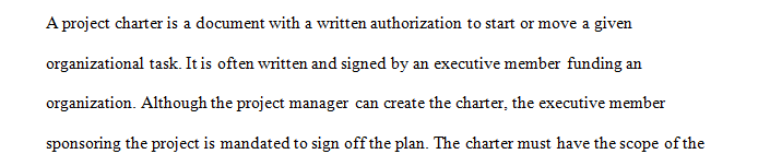 Discuss what are the common elements found in a project charter.