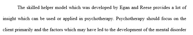 Discuss your impressions of this model in terms of its fit with your own ideas about how psychotherapy should work