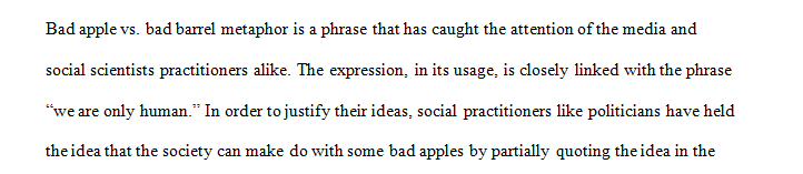 Does the ‘bad apple’ vs. the ‘bad barrel’ metaphor have any merit within the field of evolutionary psychology