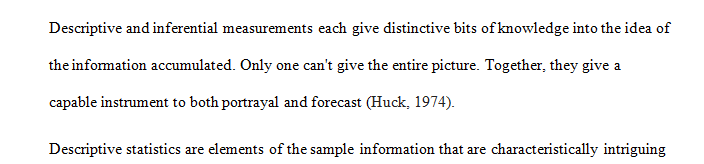 Explain how inferential statistics differ from descriptive statistics