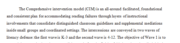 Explain the comprehensive intervention model and describe your own perspective regarding its appropriateness in light of what you have learned during this course.