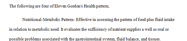 Gordon (1982) has brought forward a challenge to professional nurses to formally accept a standard nursing framework to guide data collection